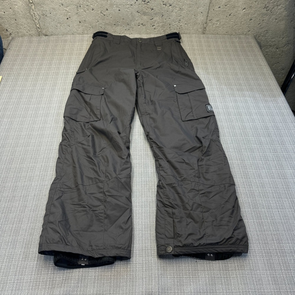 Billabong Snow Pants Mens Small Gray 8K Waterproof Insulated Cargo Ski Snowboard